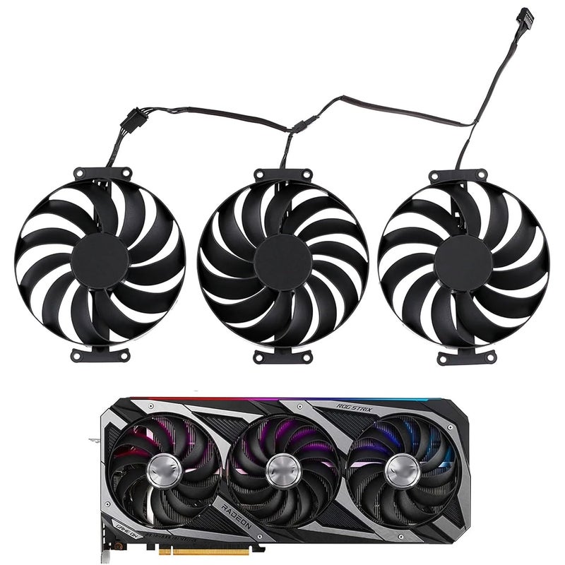 LTANDBR مروحة تبريد بديلة 95MM T129215SU لـ ASUS ROG Strix GeForce RTX 3060 Ti 3070 3080 3090 Ti بطاقة الفيديو الرسومية CF1010U12S T129215BU (Fan-A) - Image 1